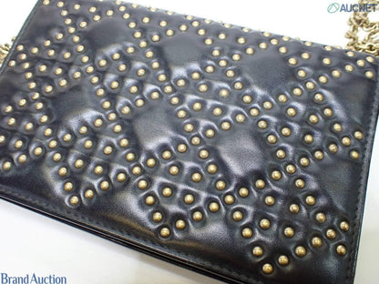 Christian Dior Studded Chain Wallet, Calfskin Leather