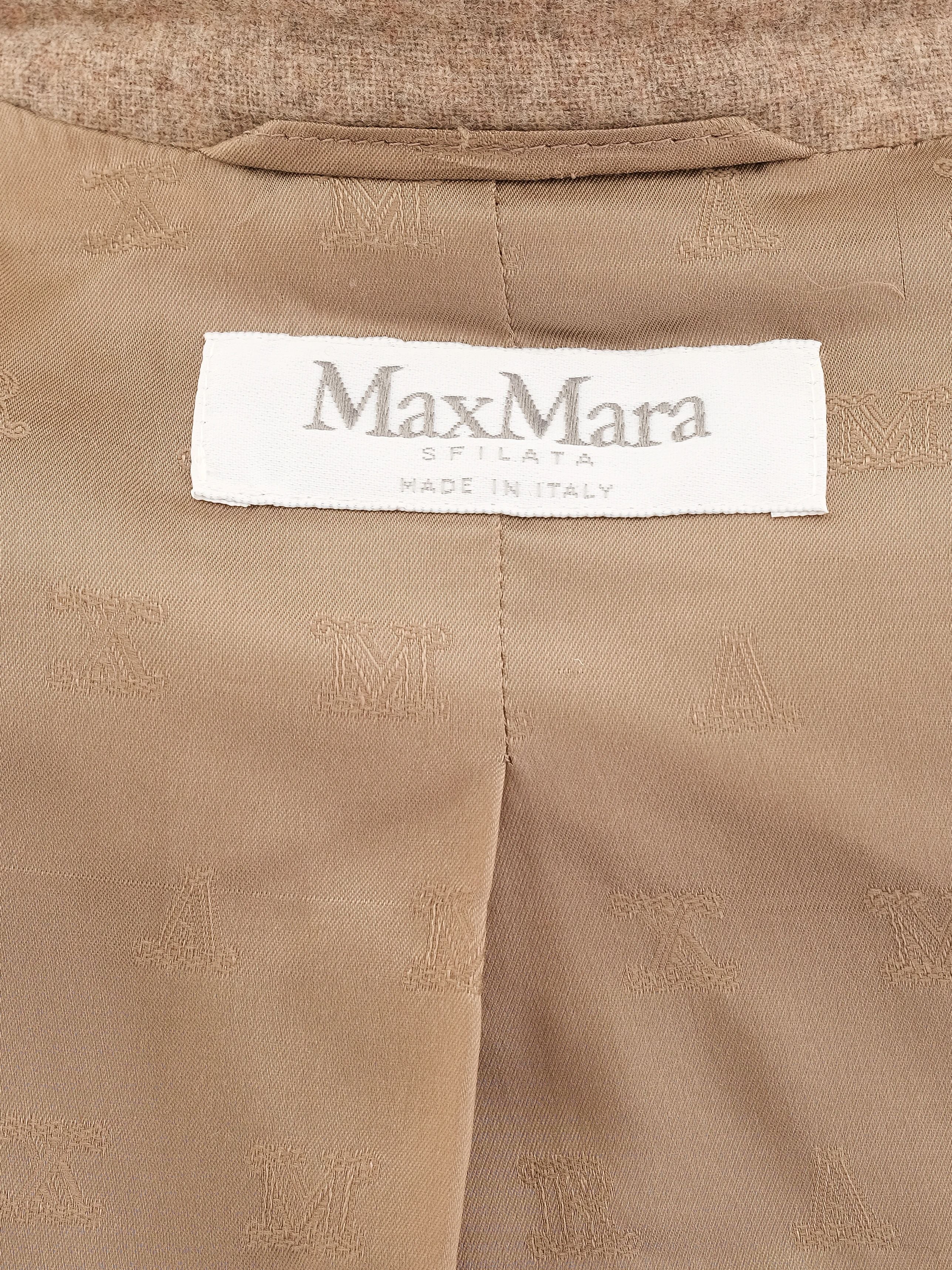 NEW Max Mara Gray Wool Tailored Coat Size M with High Collar