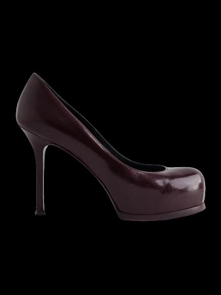 Good Saint Laurent Burgundy Lacquer High-Heeled Shoes Women