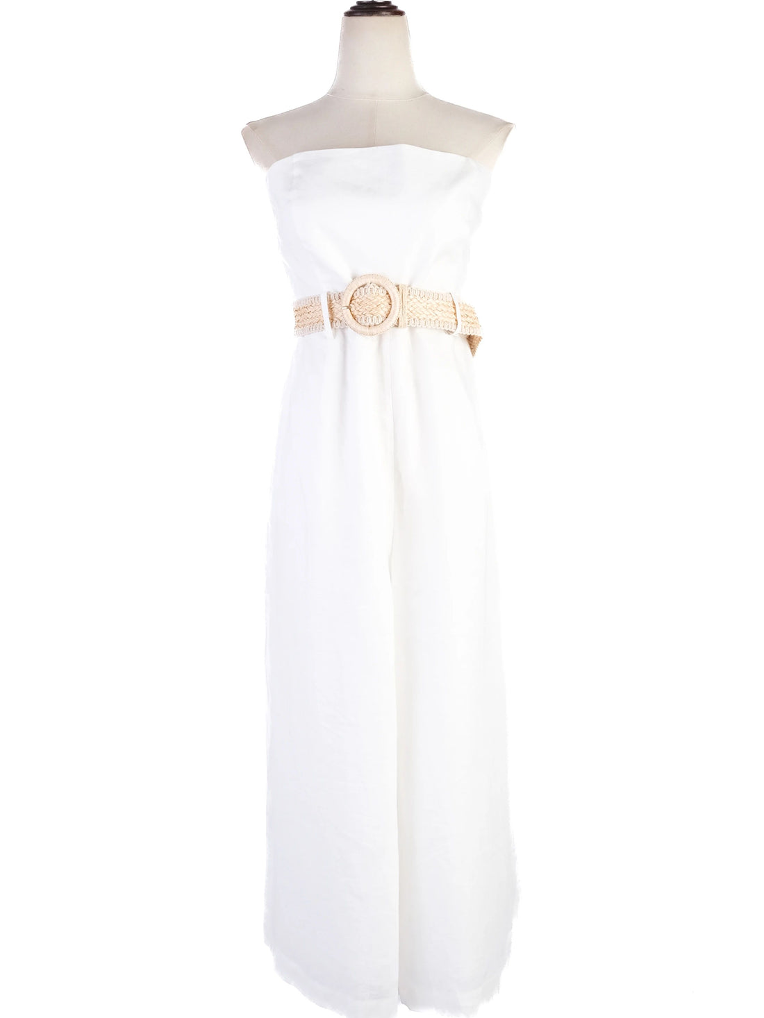NEW Zimmerman White Strapless Jumpsuit with Woven Belt