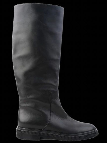 Excellent Sergio Rossi Black Leather Knee-High Boots Size 36