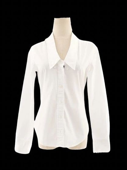 Excellent Thom Browne White Cotton Button-Up Shirt Size S