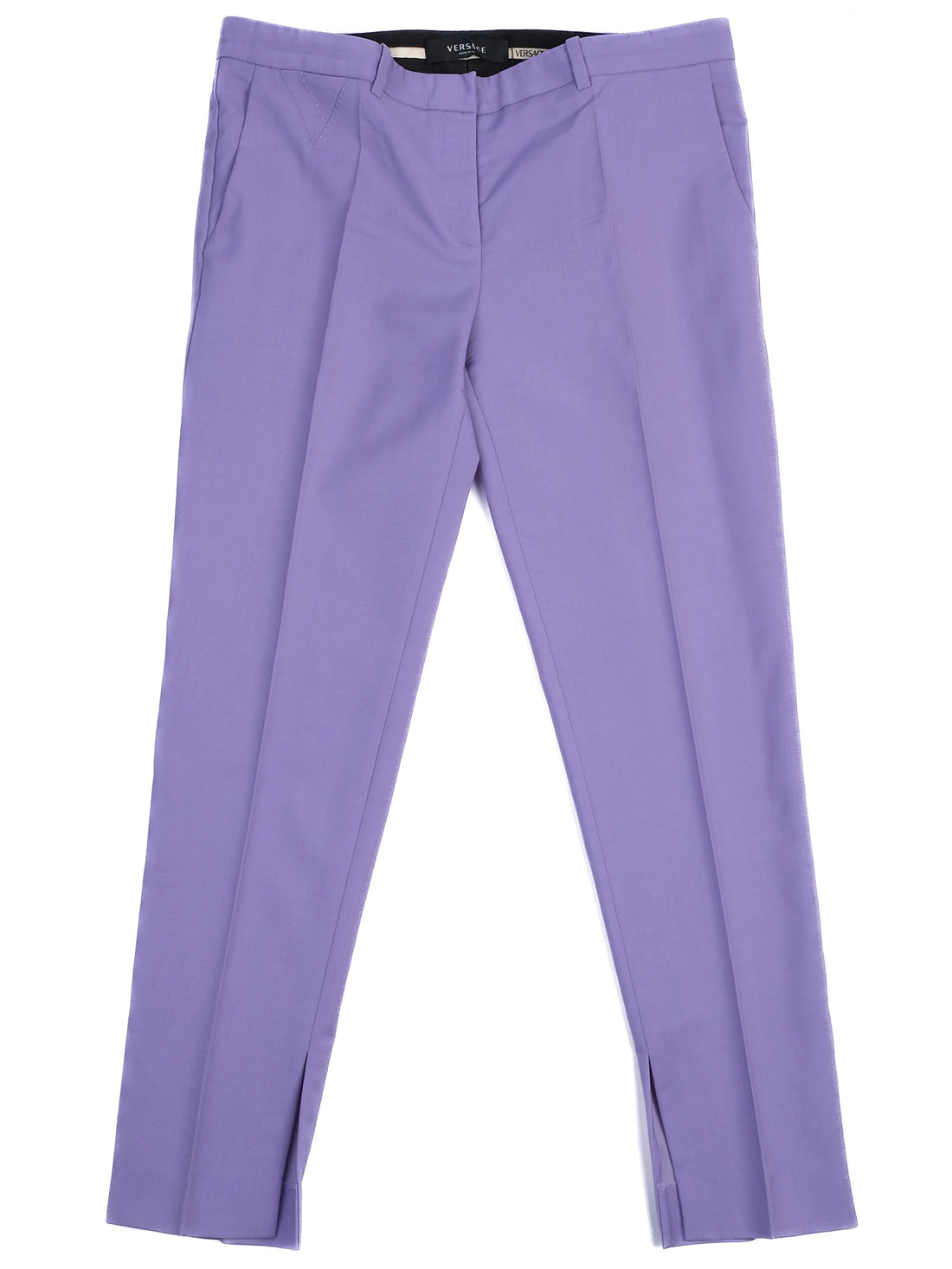 Excellent Versace Pink Wool Trousers Size L Made in Italy