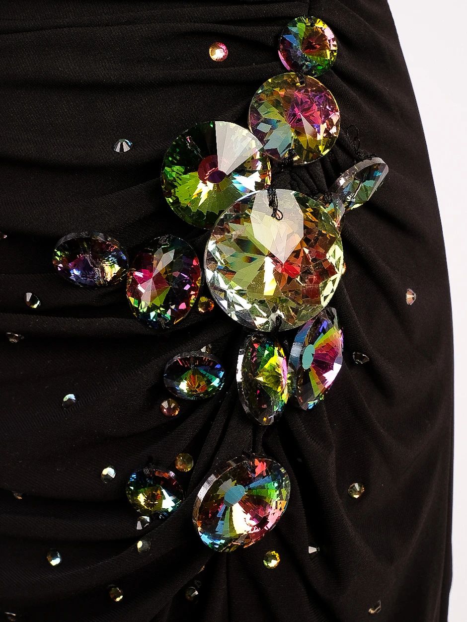 Perfect Sherri Hill Black Dress XXS Single Shoulder Glamour