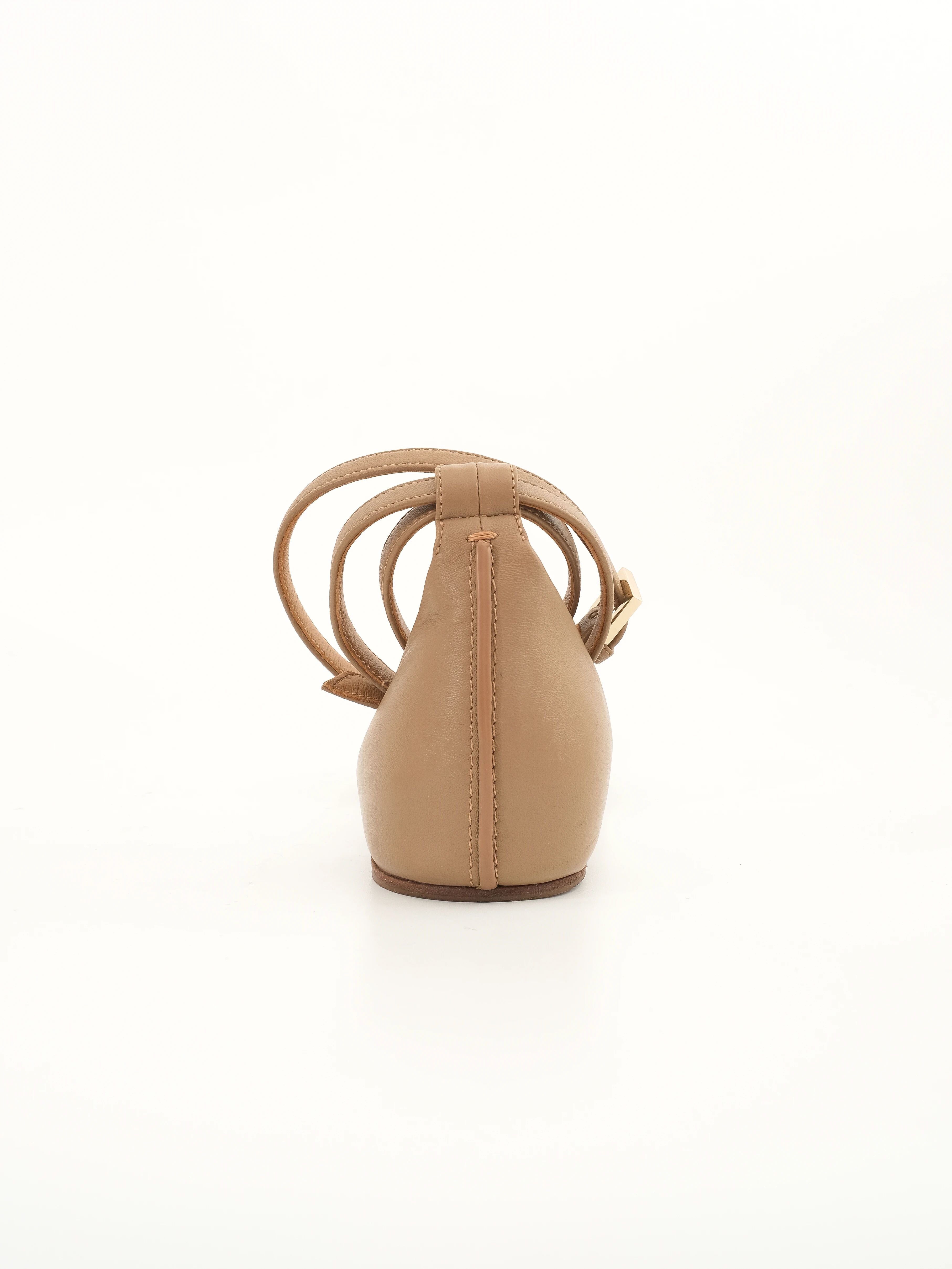 Excellent Max Mara Orange Leather Flat Shoes Size 36