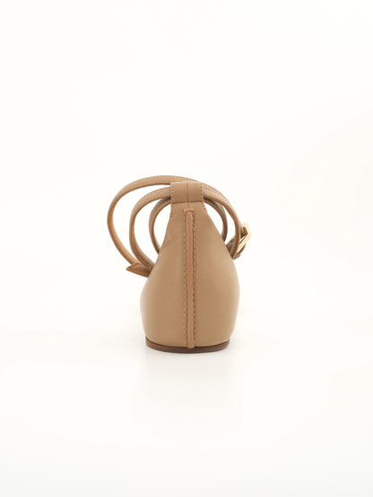 Excellent Max Mara Orange Leather Flat Shoes Size 36