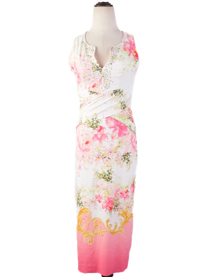 Excellent VDP Floral Dress in Combined Nylon Size S with Cut-Out Detail