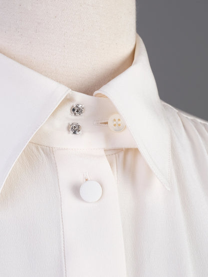 Excellent Dolce Gabbana White Cotton Blouse Women Long Sleeve