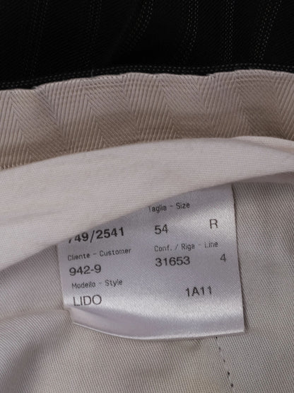 Excellent BRIONI Black Pinstripe Wool Suit Jacket Size XXL