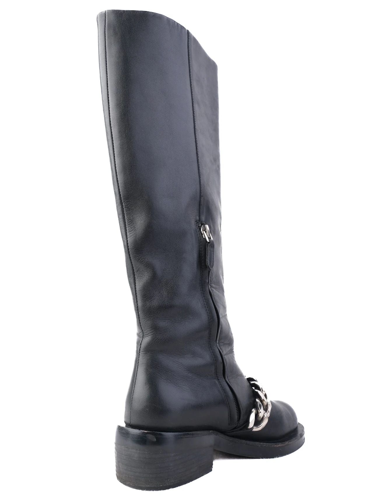 Excellent Givenchy Black Leather Knee-High Boots Size 36