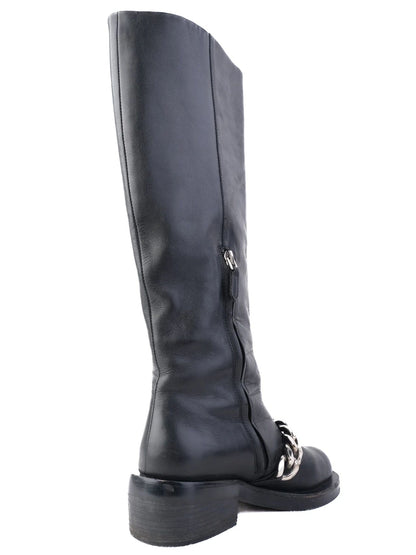Excellent Givenchy Black Leather Knee-High Boots Size 36