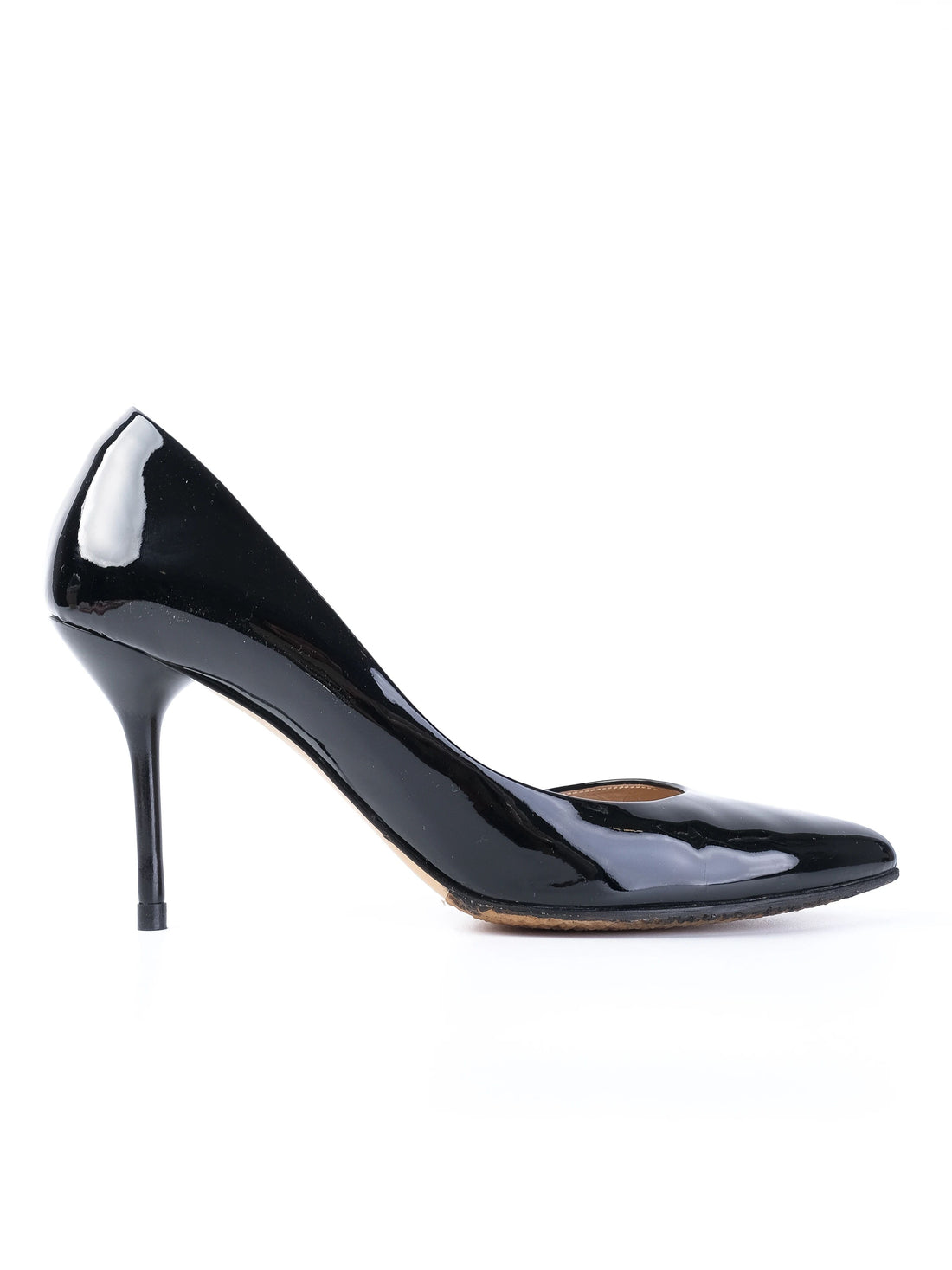 Excellent Gucci Black Leather High-Heeled Pumps Size 37.5