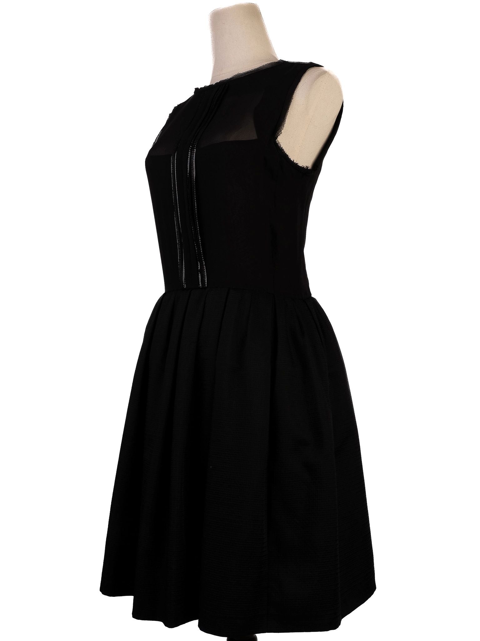 Excellent Schumacher Black Silk Sleeveless Dress Size XS