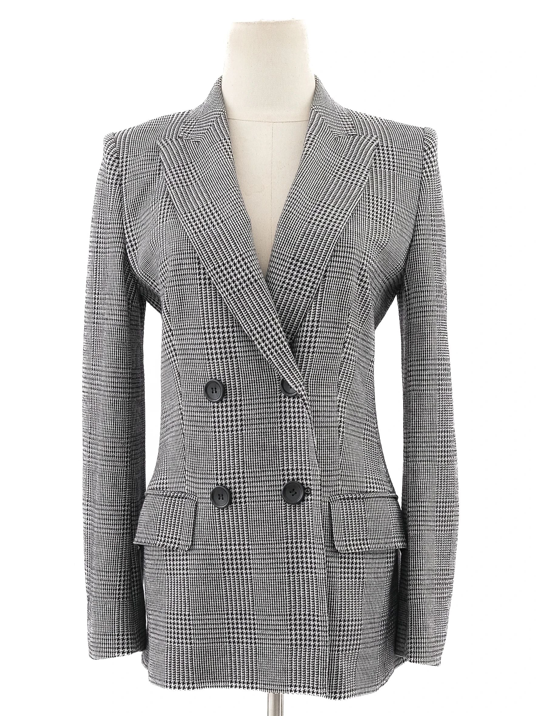 Excellent Max Mara Gray Wool Double-Breasted Blazer Size S