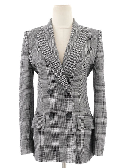 Excellent Max Mara Gray Wool Double-Breasted Blazer Size S