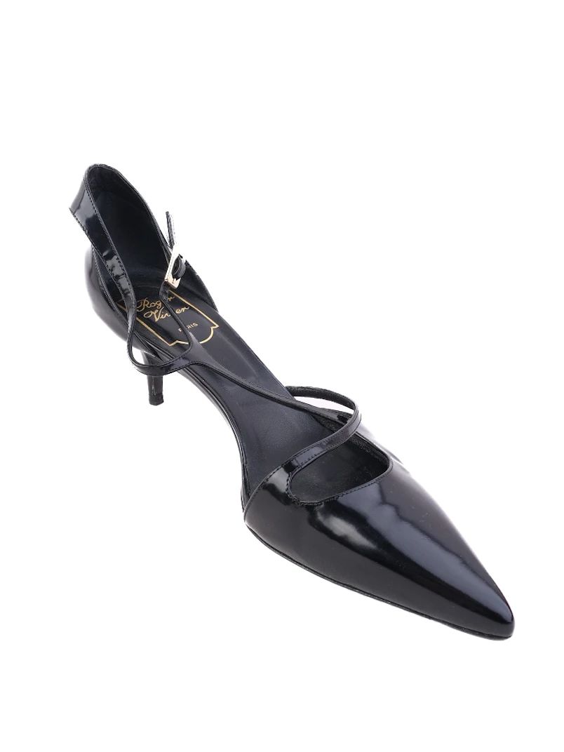 Excellent Roger Vivier Black Patent Leather High Heels Size 37