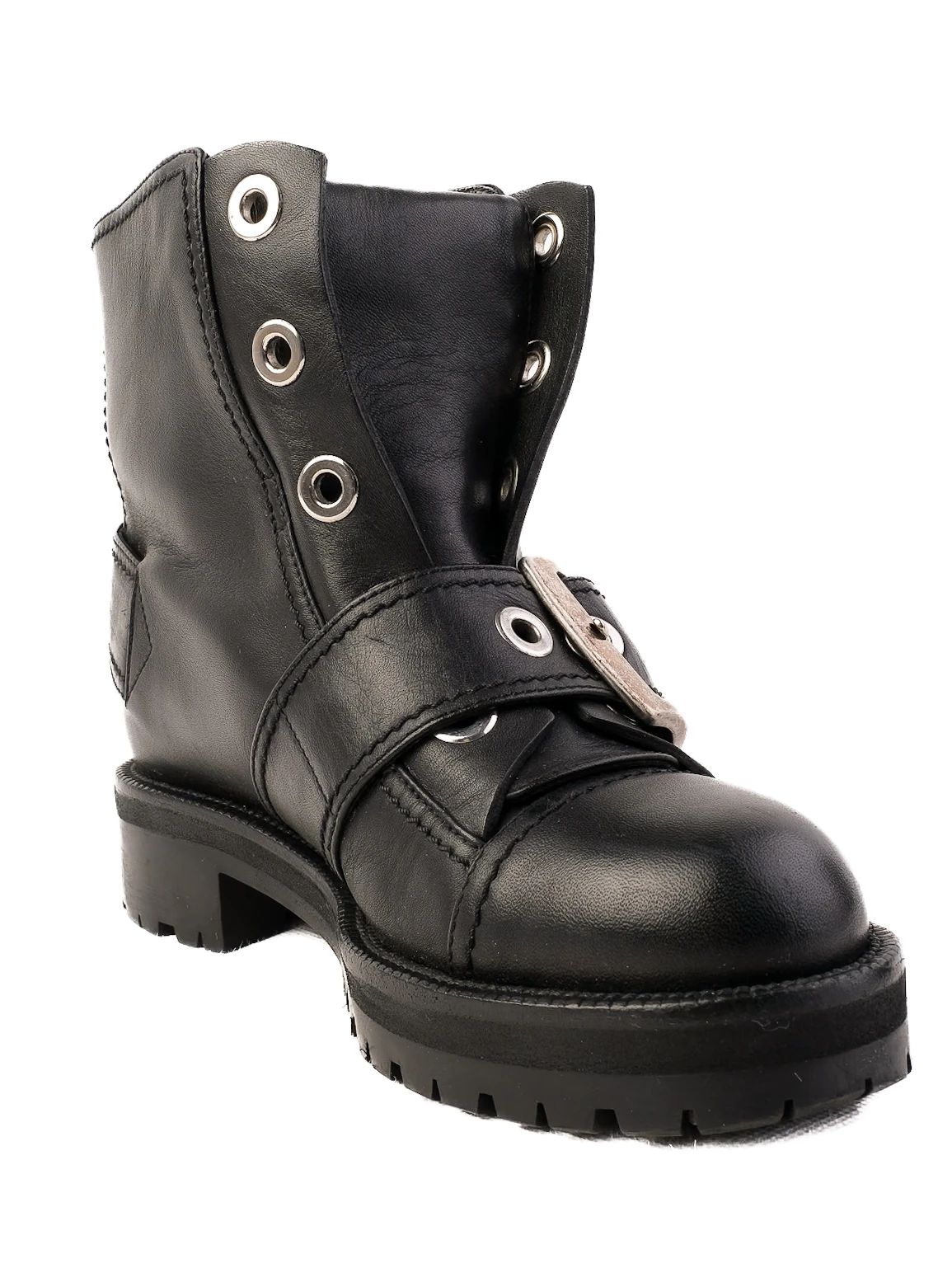 Excellent Alexander McQueen Black Leather WomenÕs Boots Size 35