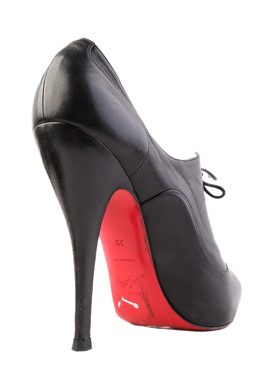 Christian Louboutin Black Leather High Heeled Shoes Size 37