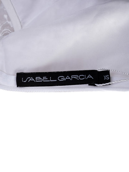 Excellent Isabel Garcia White Sheer Lace Dress Size XS