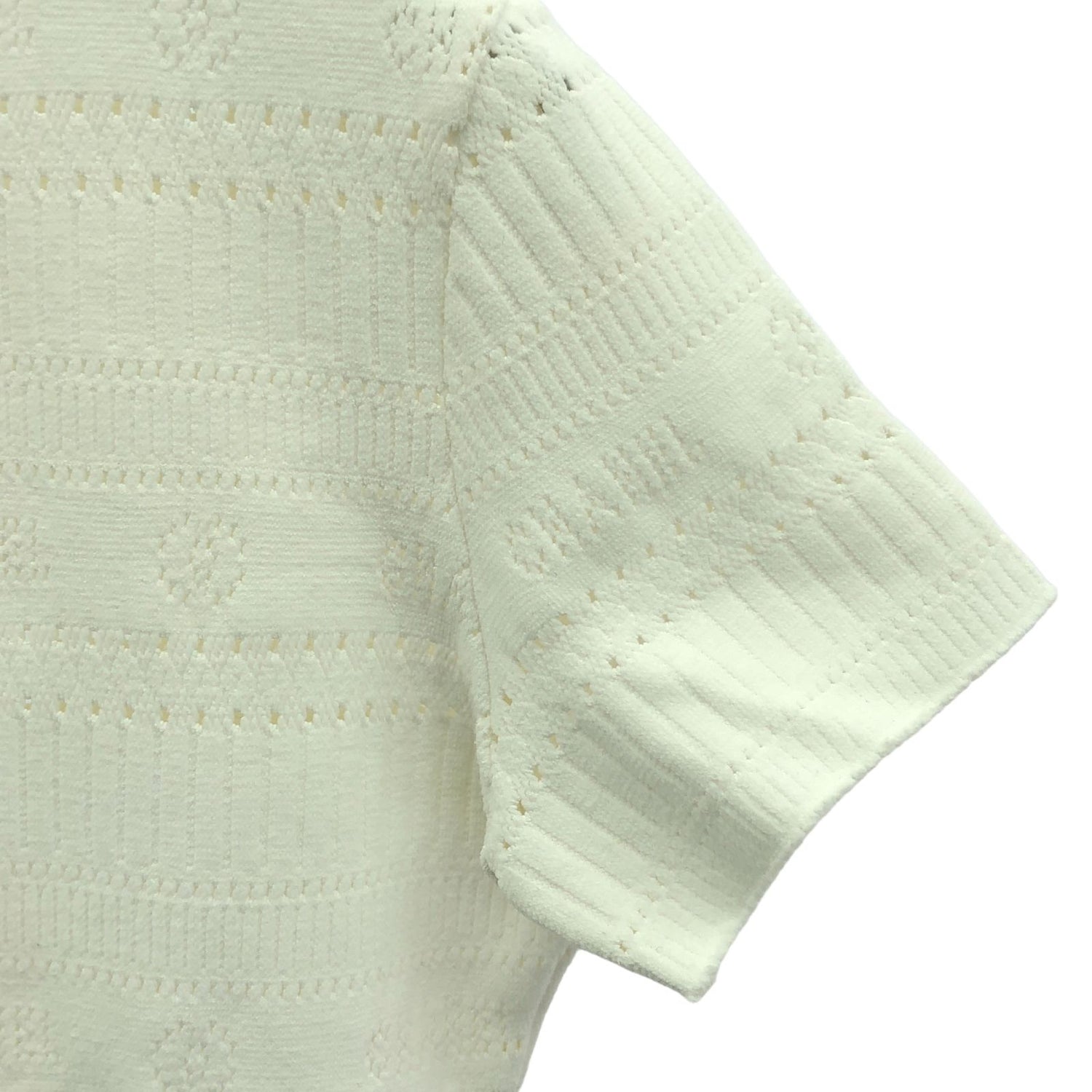 Chanel White Short Sleeve Knit Rayon P 07402v 0557