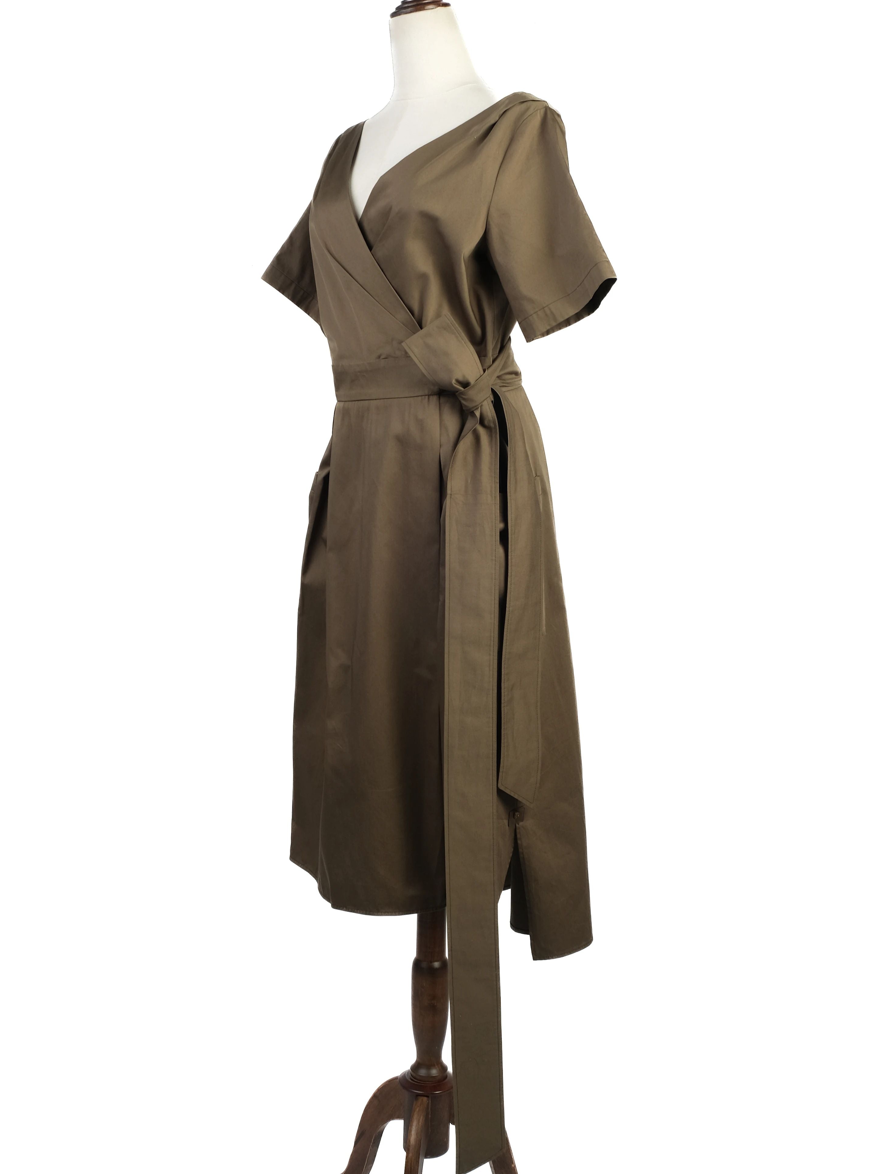 Excellent Weekend MaxMara Green Cotton Wrap Dress Size XL