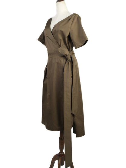 Excellent Weekend MaxMara Green Cotton Wrap Dress Size XL