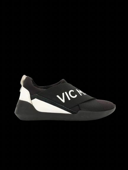 Excellent Vic Matie Black Slip-On Sneakers Size 36 Fabric