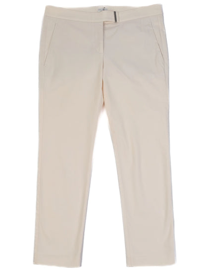 Excellent Brunello Cucinelli White Elastane WomenÕs Pants Made in Italy