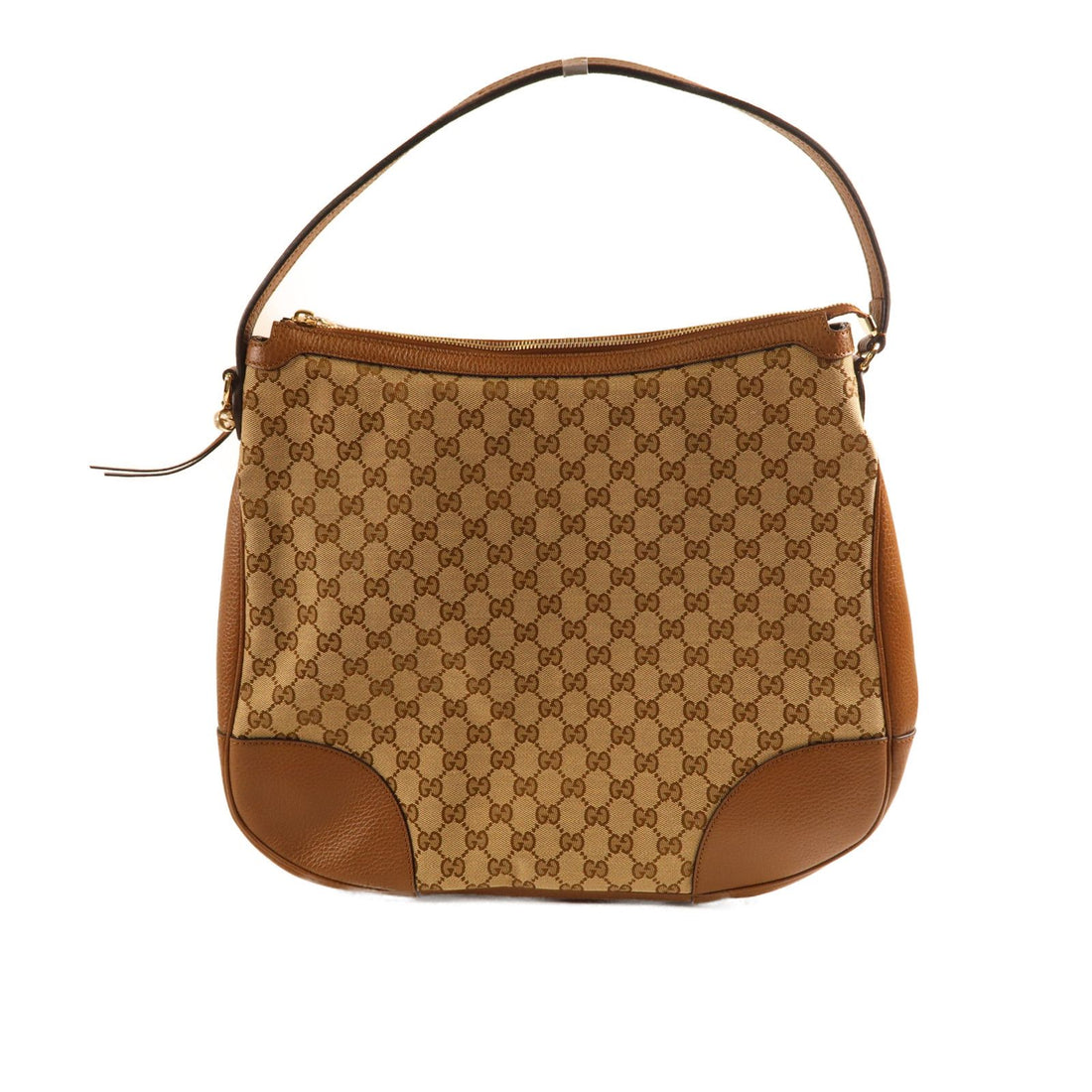 Gucci Canvas Bree Mico Hobo Gold Shoulder Bag Brown Canvas 449244