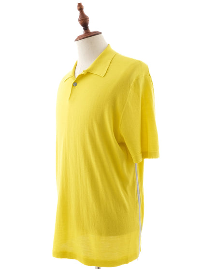 Excellent Hermes Yellow Wool Polo Shirt Size L for Men