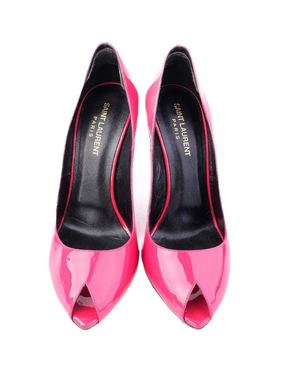Excellent Saint Laurent Pink High-Heeled Peep-Toe Shoes Size 39
