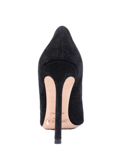 Excellent Jimmy Choo Black High-Heeled Shoes Genuine Suede Size 36
