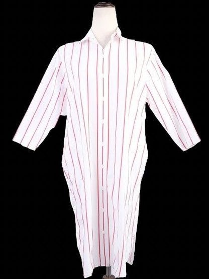 Excellent Marc O Polo White Shirt Dress Red Stripes Size N/A