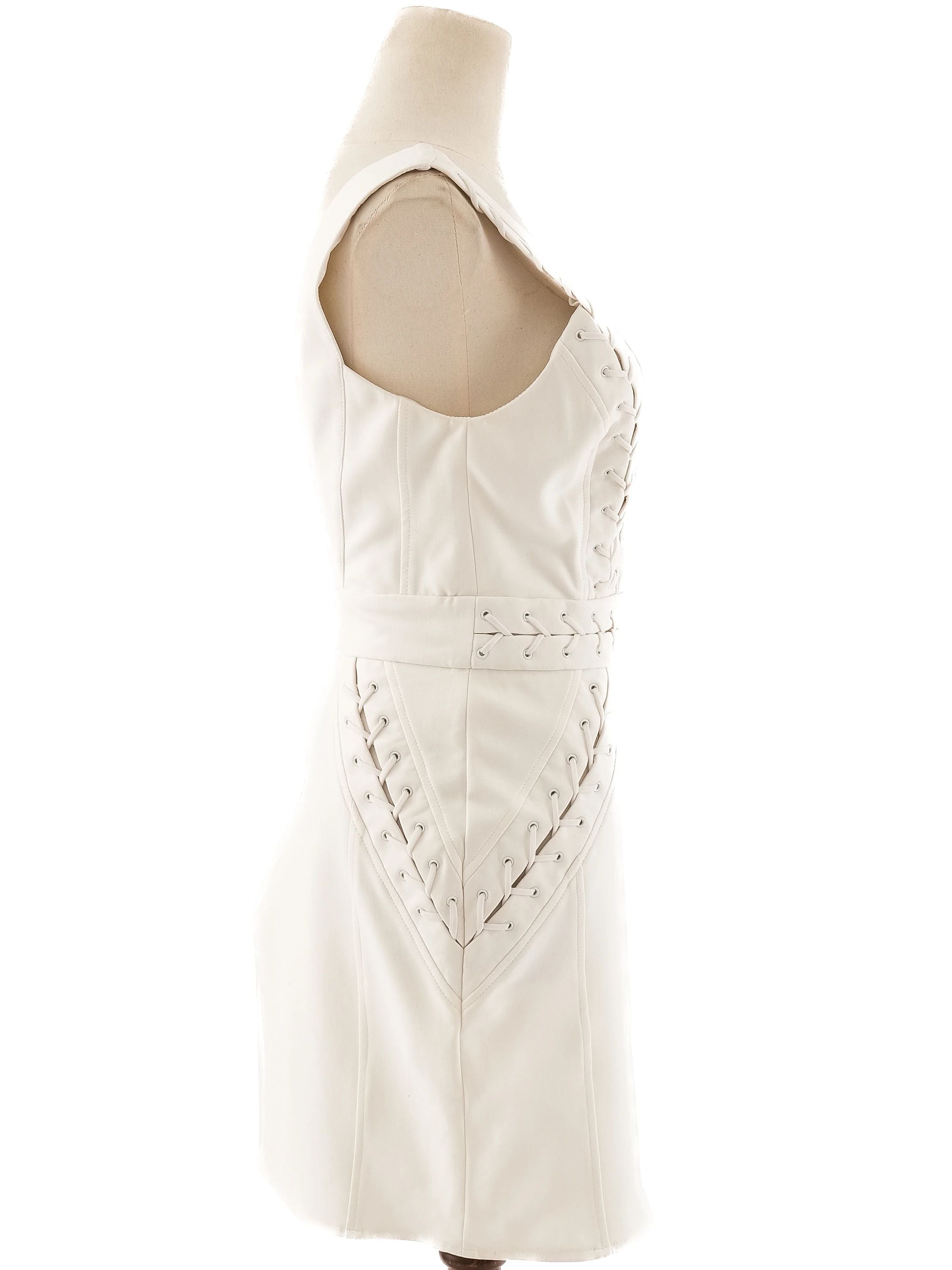 EXCELLENT Elisabetta Franchi White Sleeveless Dress Size M