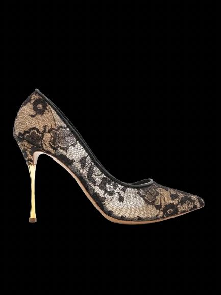 NEW Nicholas Kirkwood Black Lace High-Heeled Shoes Size 40