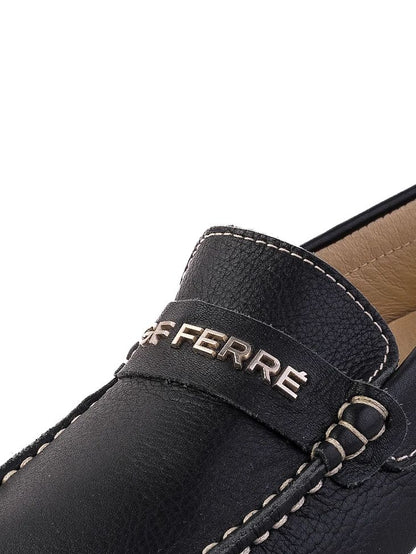 Excellent Gianfranco Ferr� Black Leather Loafers for Kids Size 31