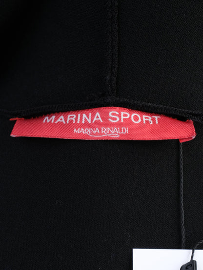 Excellent Marina Rinaldi Black Hooded Jacket XL Viscose YKK Zipper