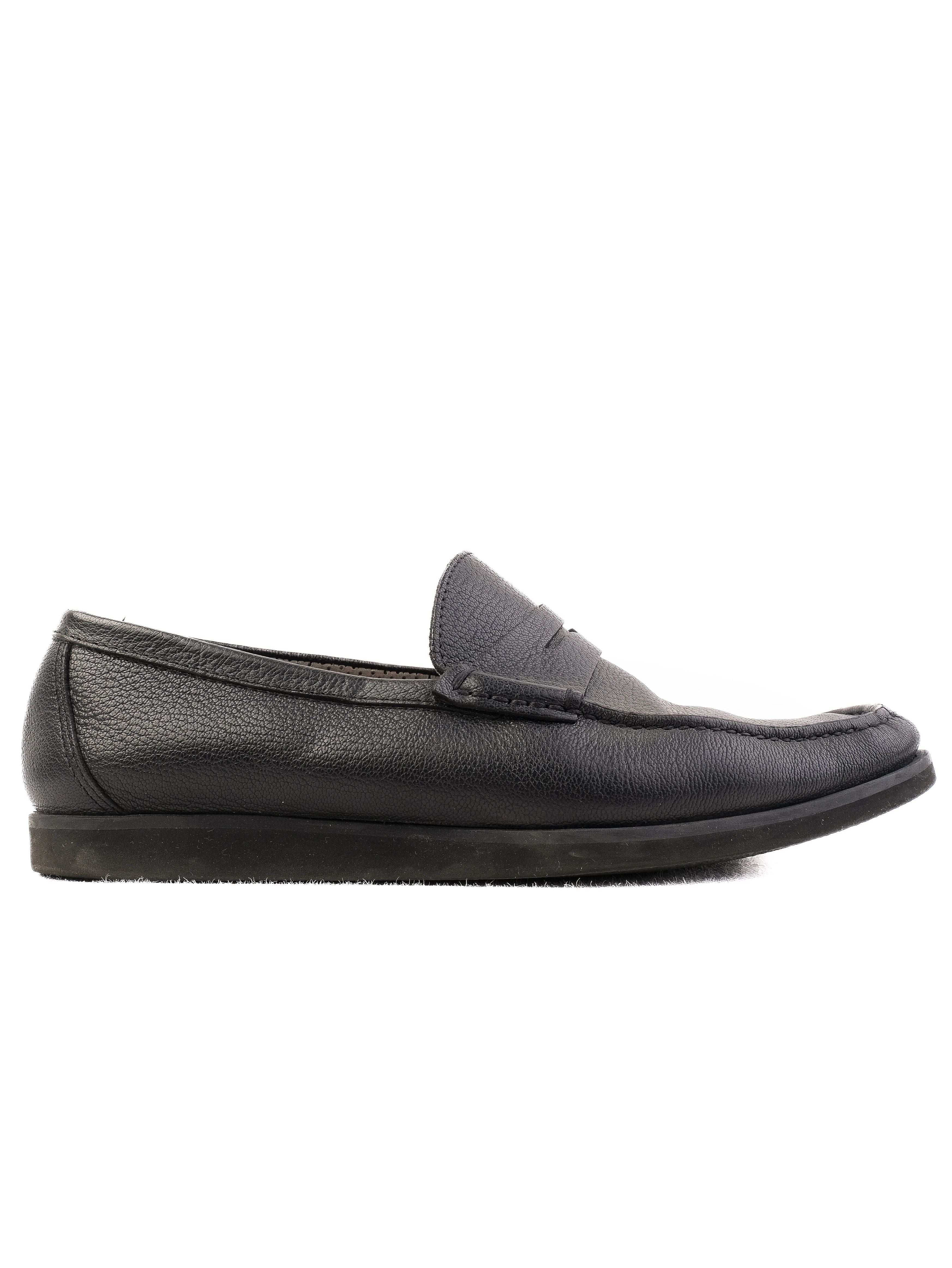 Excellent Aldo Brue Black Leather Loafers Size 39 for Men