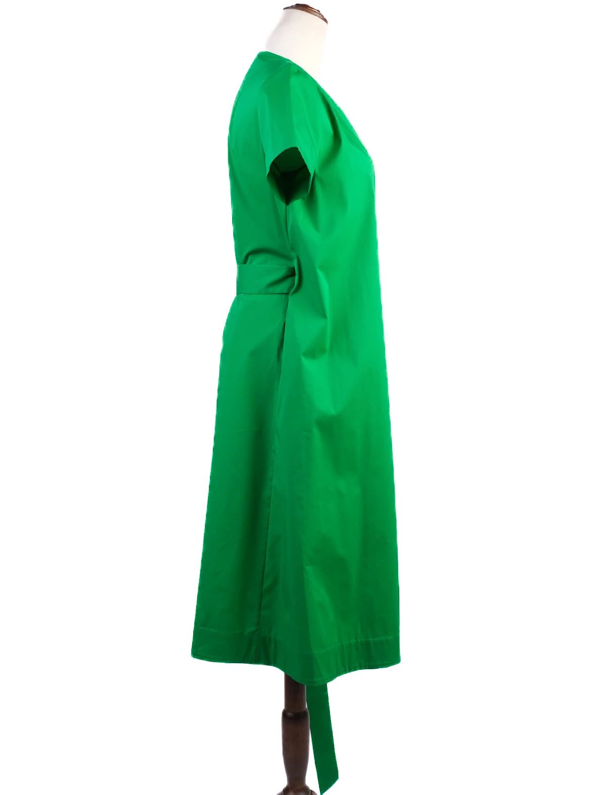 Excellent COS Green Nylon Wrap Dress Size XS with Tie Waist