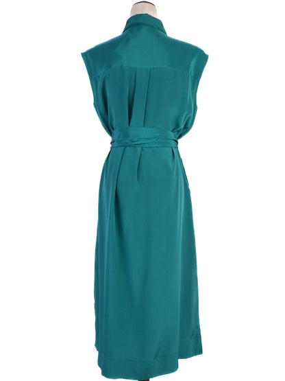 Excellent Diane von Furstenberg Green Silk Midi Dress Size S