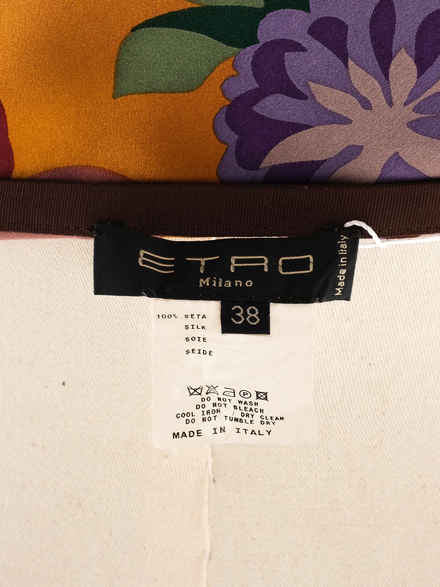 Etro Floral Silk Skirt Size S Excellent Condition Made in Italy