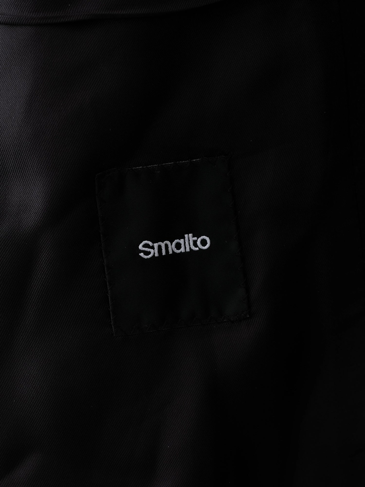 Excellent Smalto Black Cashmere Coat with Fur Collar Size XL