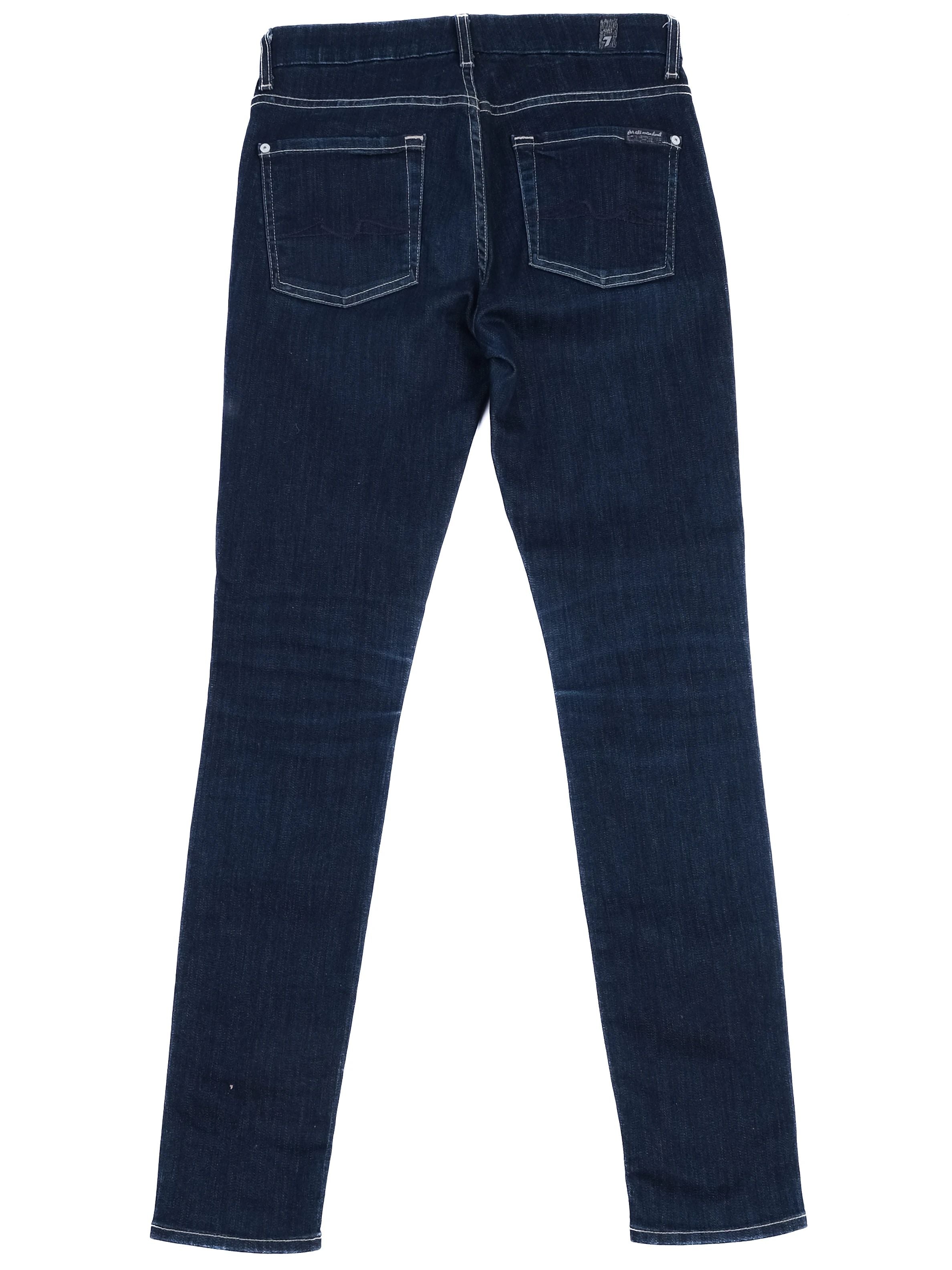 Excellent 7 For All Mankind Dark Blue High Waist Jeans Size M