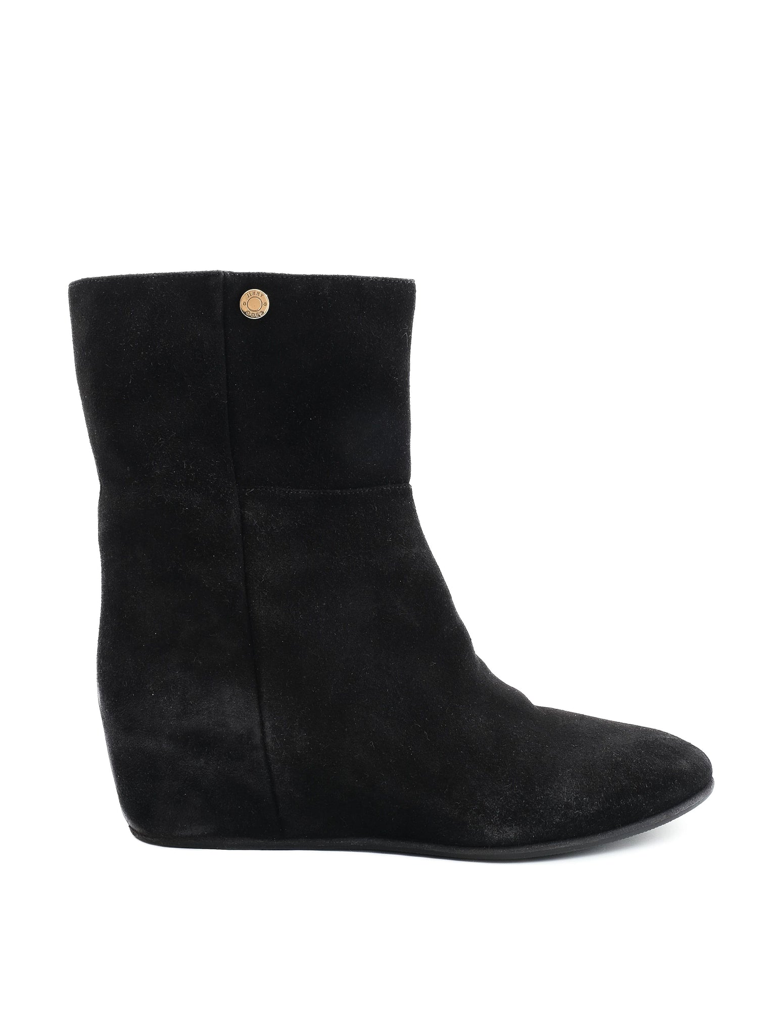 Jimmy Choo Black Leather Wedge Boots Size 39 Women Excellent Condition