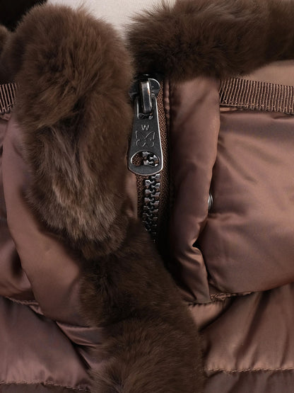 Excellent Weekend MaxMara Orange Long Padded Coat Hooded XS