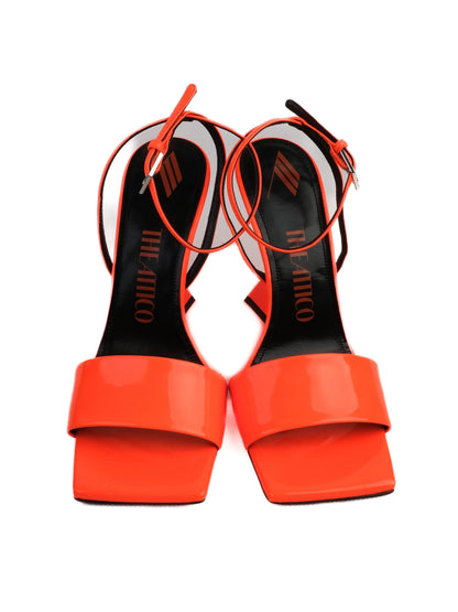 NEW The Attico Orange Leather High-Heeled Sandals Size 37.5