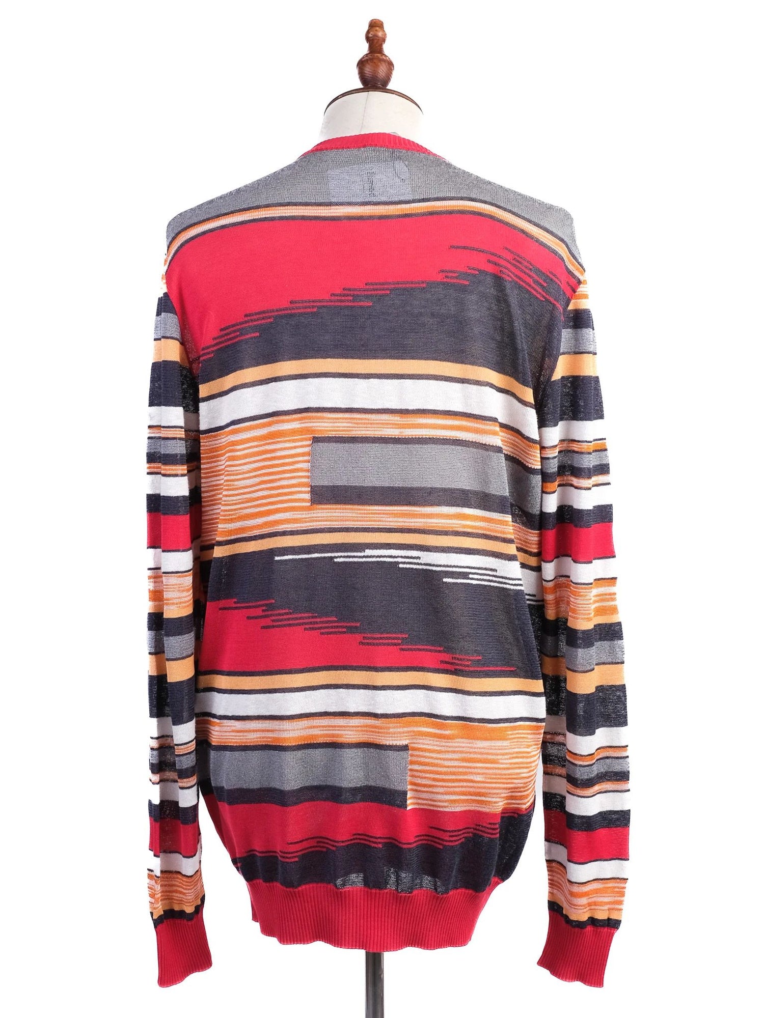 Excellent Missoni Geometric Striped Sweater XL Viscose Men Combined Colors