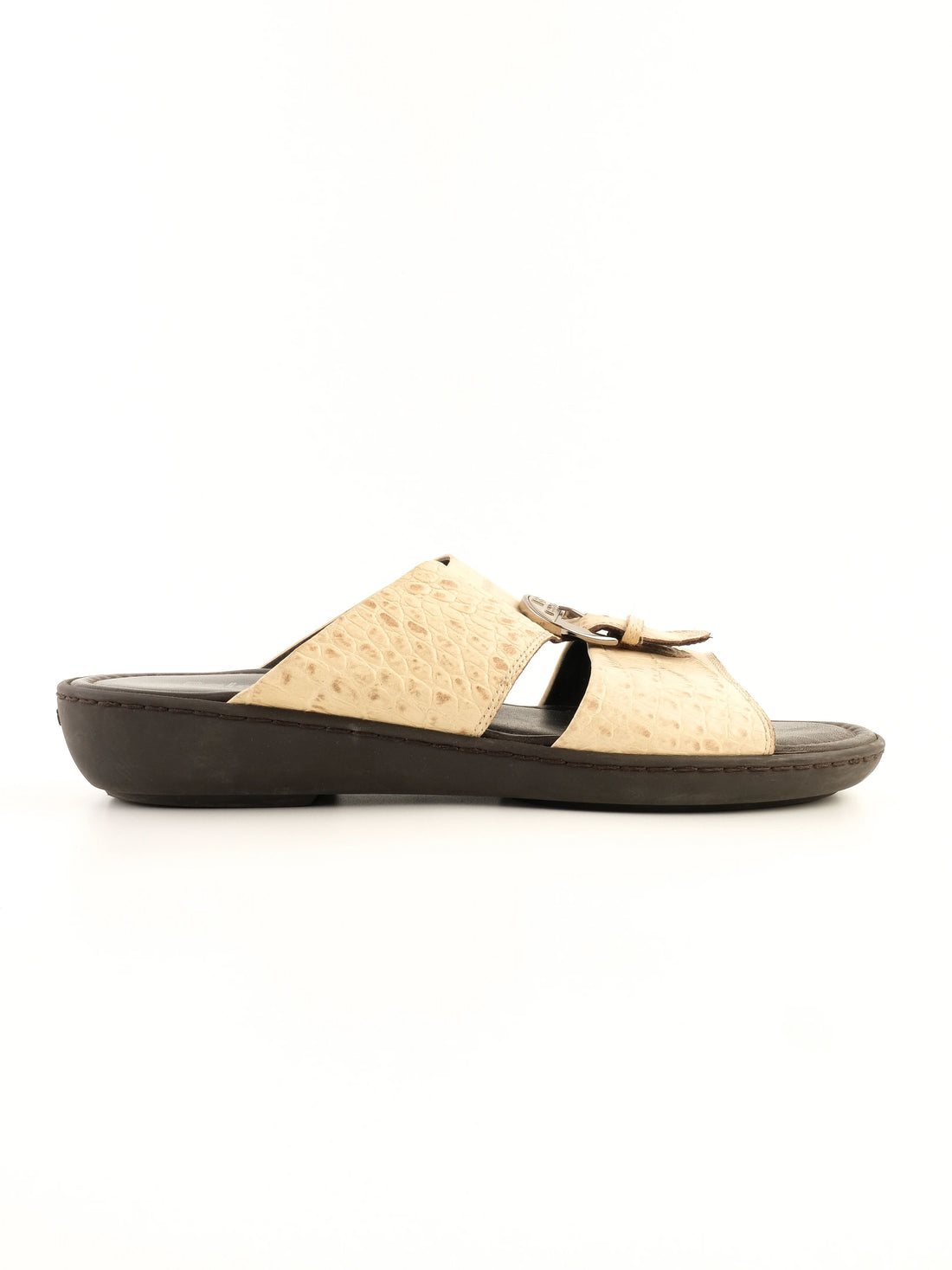 Excellent Baldinini White Leather Sandals Size 42.5 with Buckle