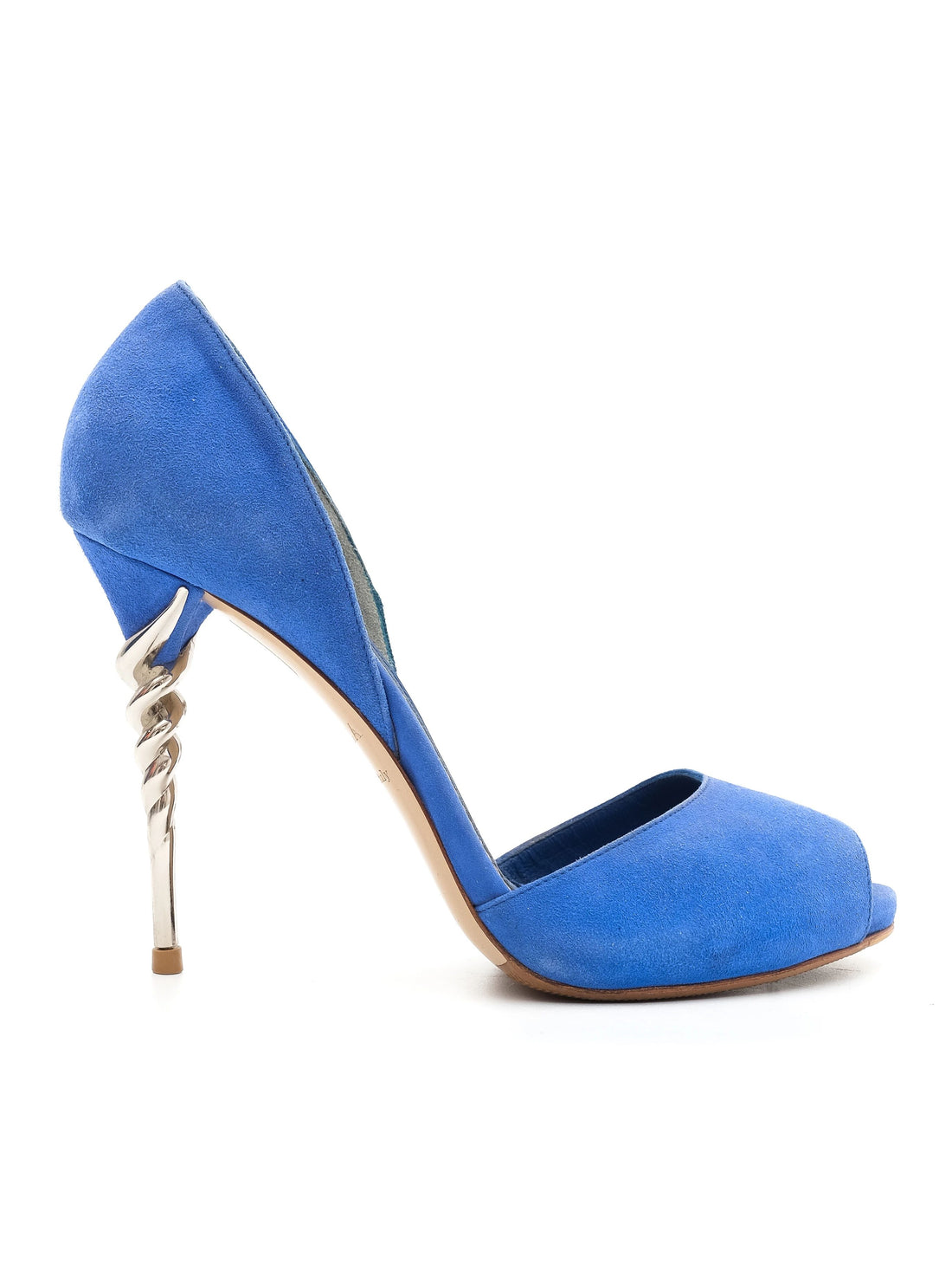 Excellent Lesilla Blue Leather High-Heeled Shoes Size 38