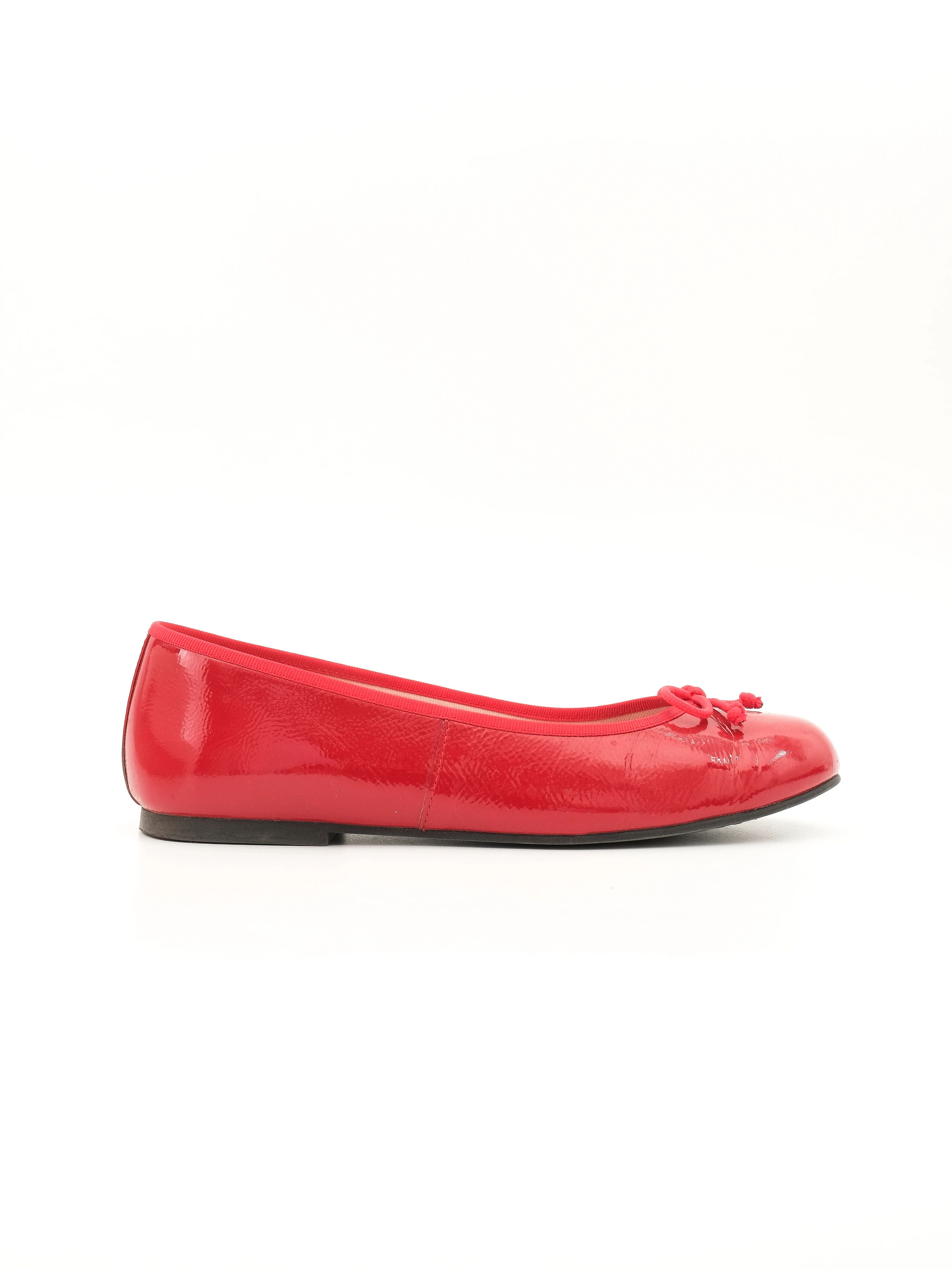 Excellent Pretty Ballerinas Red Leather Ballet Flats Size 36